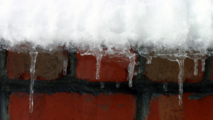 snow on wall